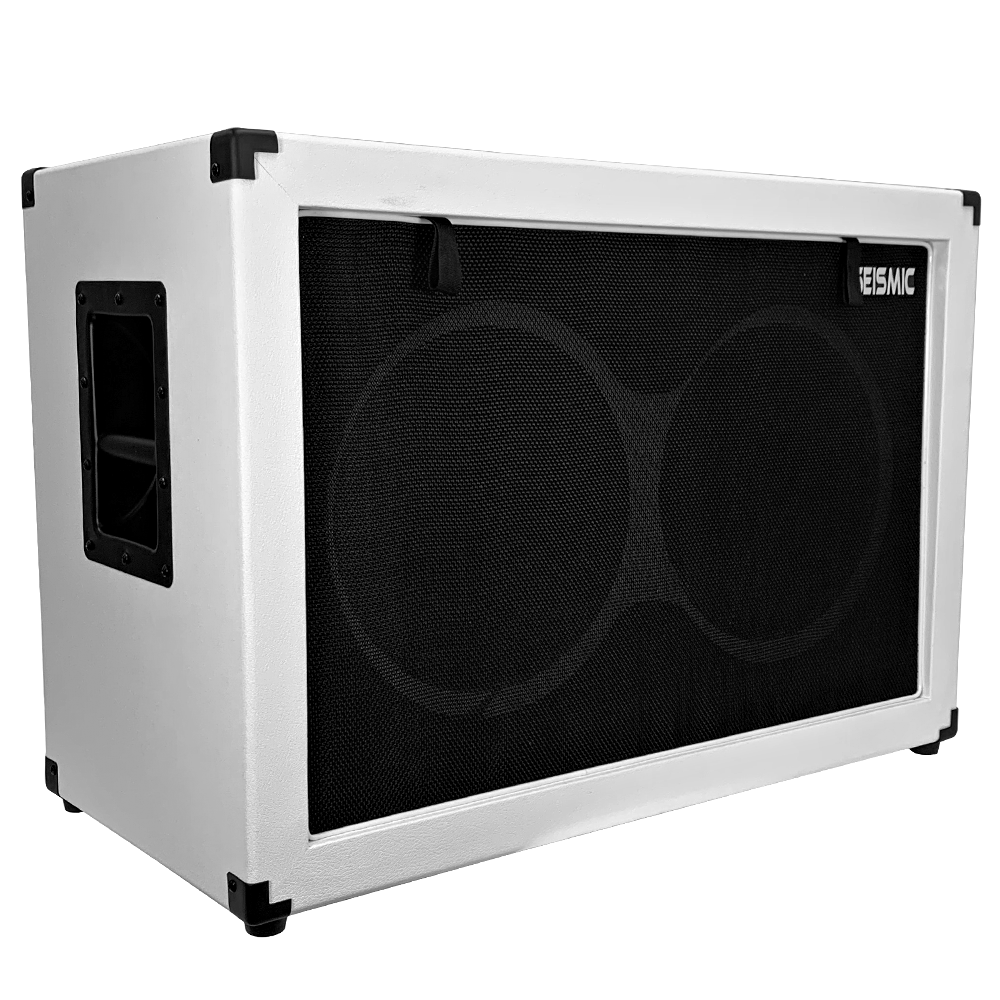 White Tolex Guitar Contemporary 2x12" Empty Guitar Speaker