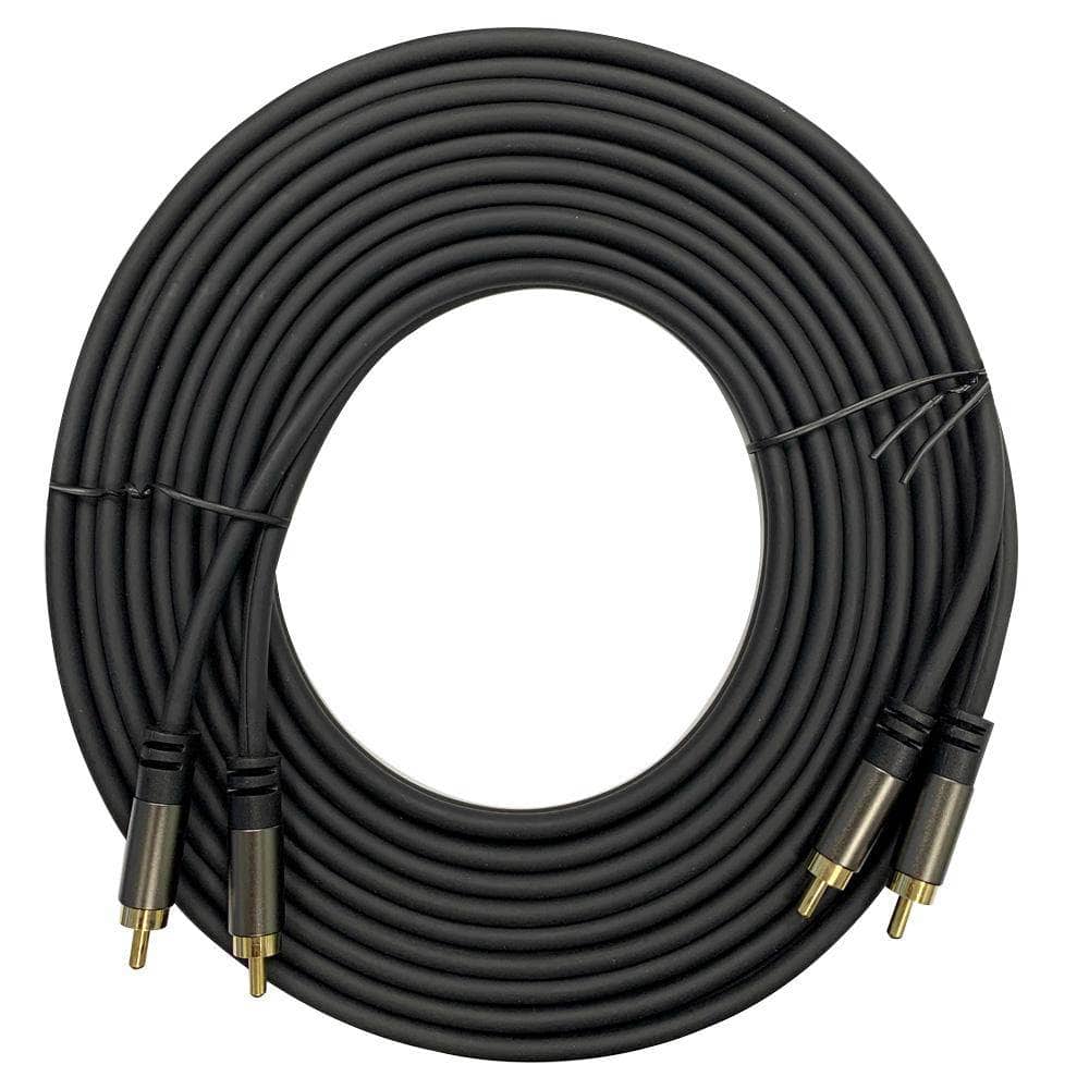 15 Foot Dual RCA Male to Dual RCA Male Audio Patch Cable