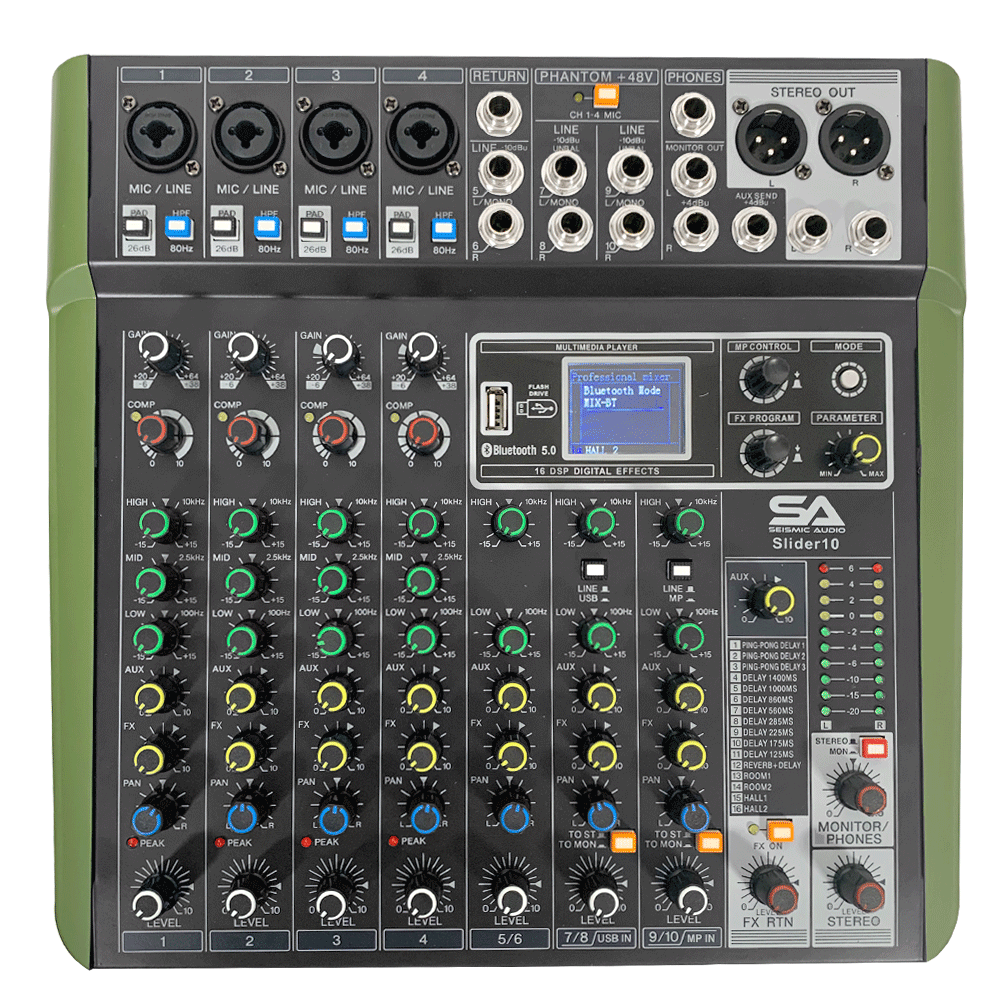 10 Channel Mixer Bluetooth Streaming 10 Channel Mixer with USB