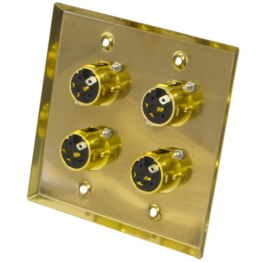 2 Gang XLR Male Wall Panel | 4 XLR Male Connectors | Wall Panel