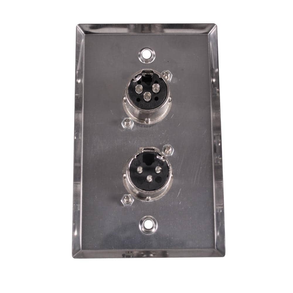 Seismic Audio SA-PLATE12 Stainless Steel Wall Plate – Single XLR Female Connector, Silver