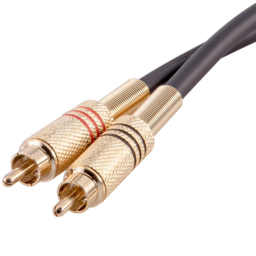 Premium 3 Foot Black Dual RCA Male to Dual RCA Male Audio Patch