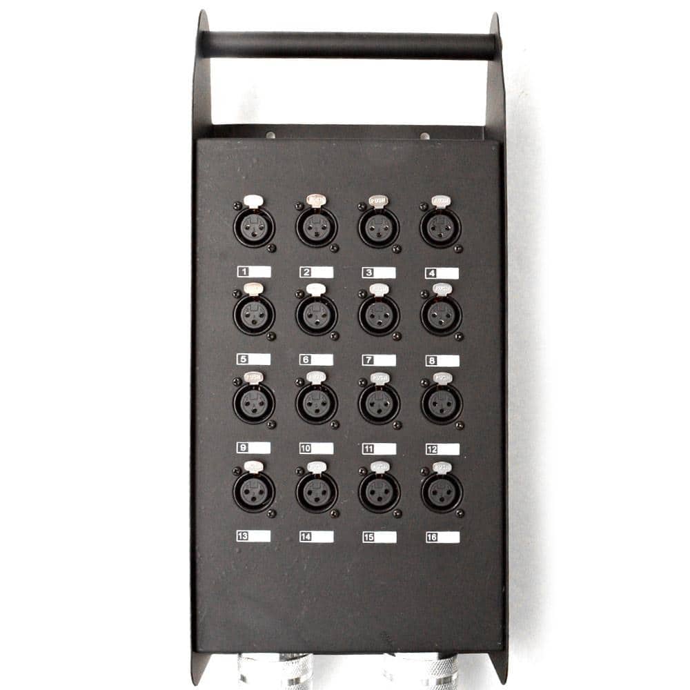 16 Channel XLR Send Splitter Snake with 15' and 30' fantail trunks