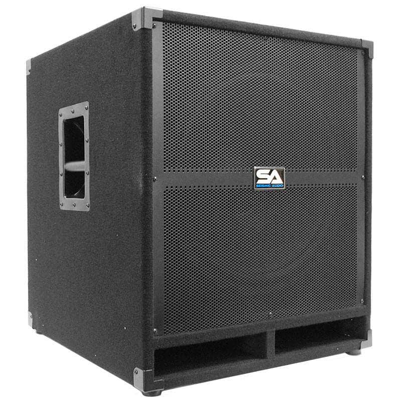 Pair of 18 Inch Powered Subwoofer Bass Cabinets - 500 Watts RMS