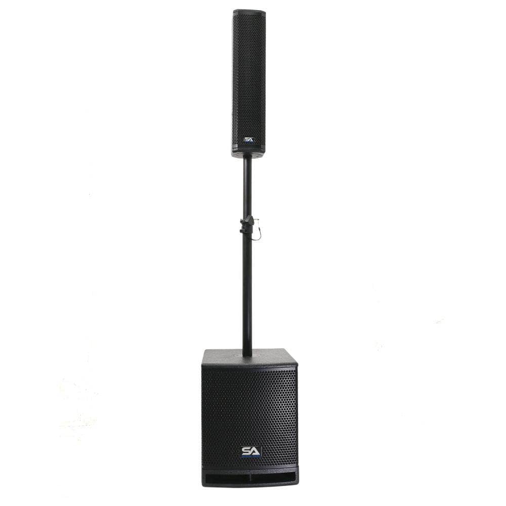 Powered Compact Portable PA System - 4x4 Column Speaker, 10 Inch