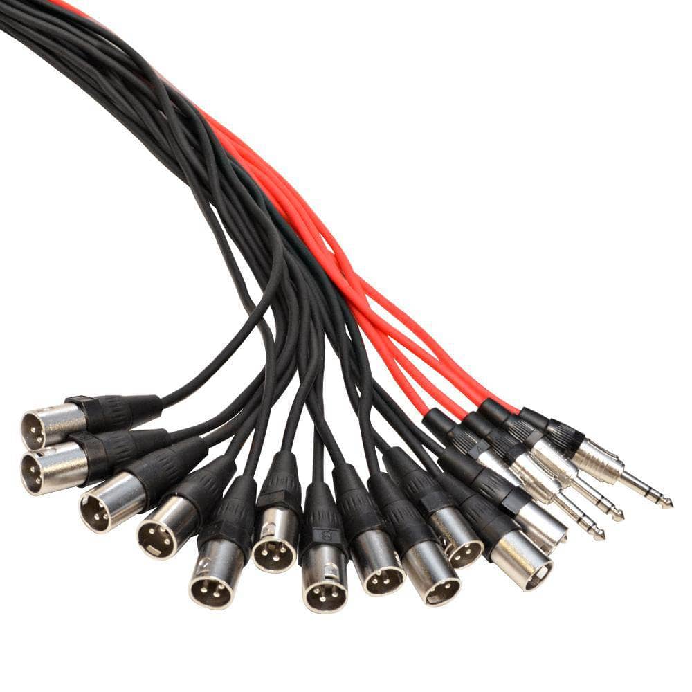 12 Channel 50 Foot XLR Low Profile Snake Cable with Stage