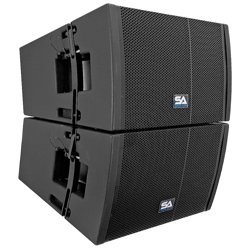 Four Passive 12 Inch Line Array Speakers with Dual Compression Drivers