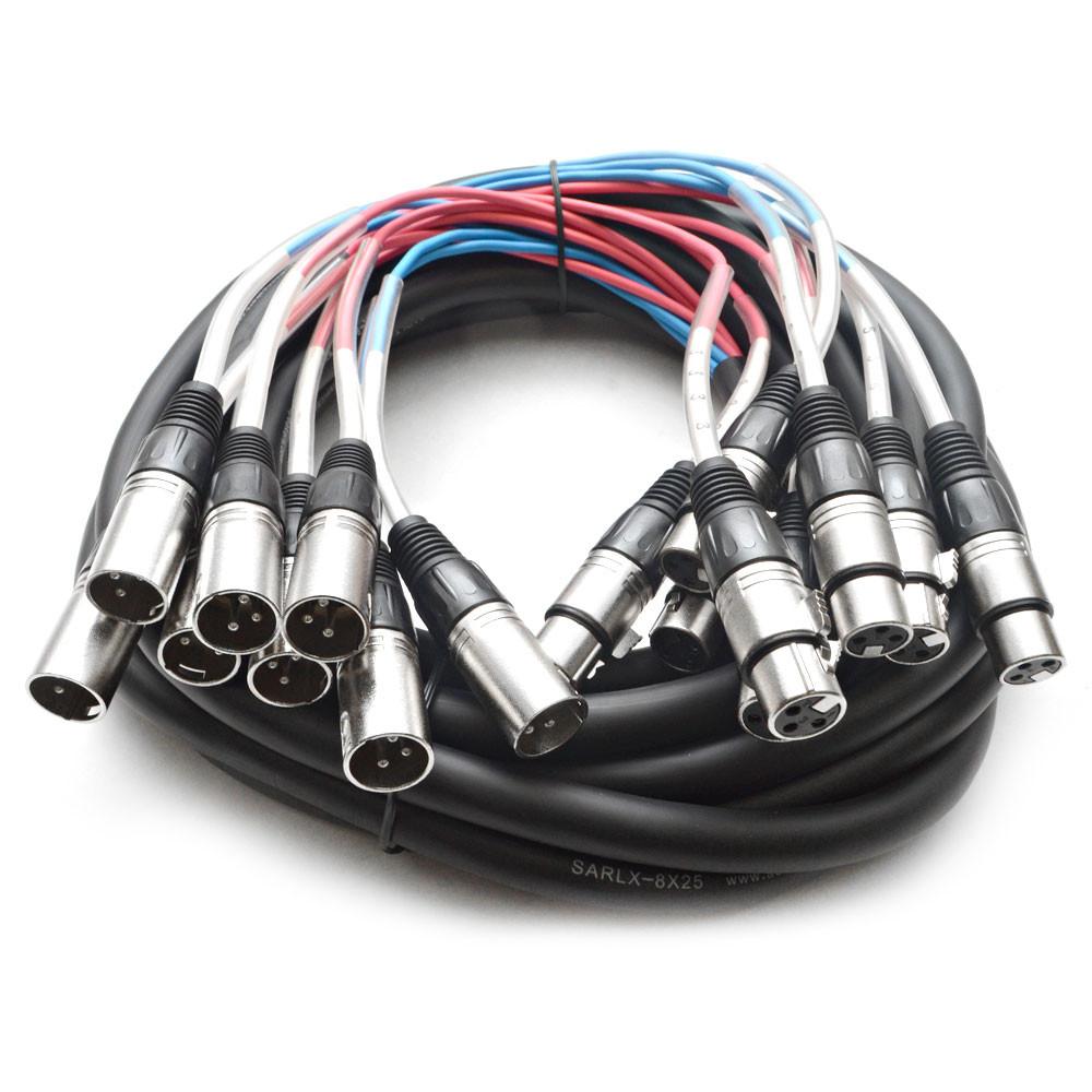 XLR Snake Cable 8 Channel Snakes Color Code Snake Cable 25 Feet