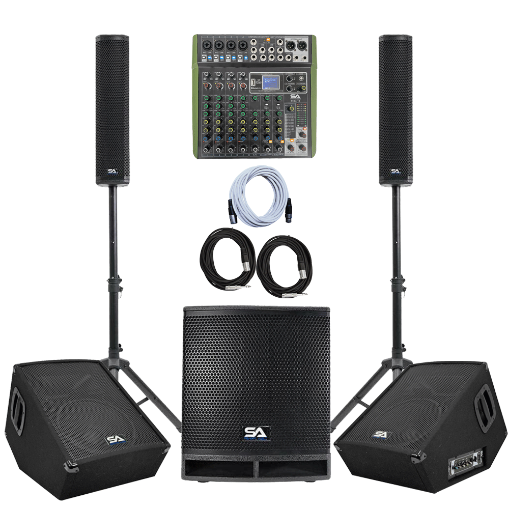 PA/DJ Pro Audio Package Powered Column Line Array Speaker System 12