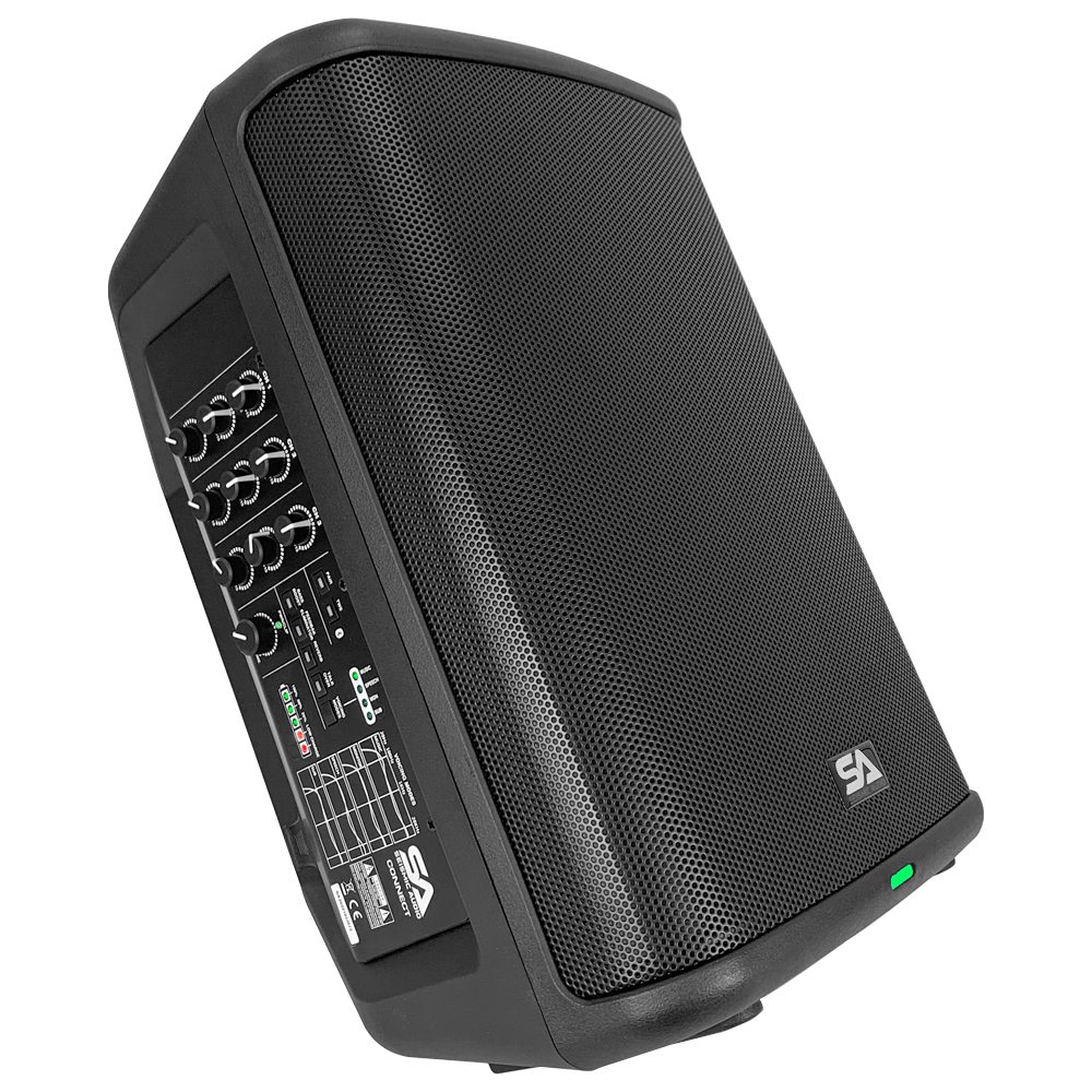 Powered 8 Inch Portable 2-Way Compact PA Speaker with Rechargeable ...