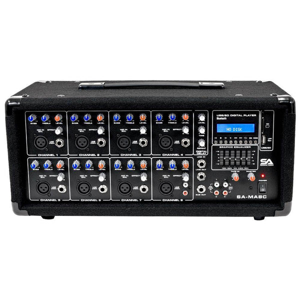 8 Channel Powered Mixer PA Head Amplifier 400 Watts | Seismic Audio