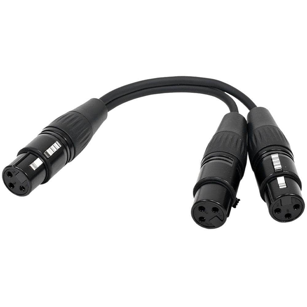 6 inch XLR Female to 2 XLR Female Y Splitter Patch Cable | Seismic