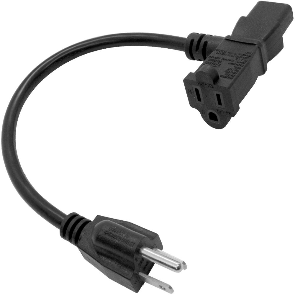 1 Foot Piggyback IEC C13 to NEMA 5-15P Power Cord | Seismic Audio
