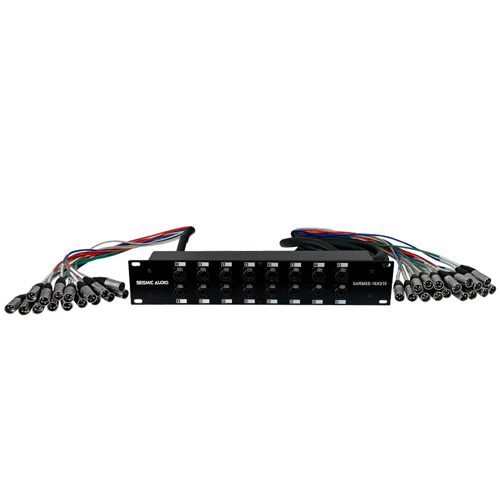 Xlr Splitter Rack 16 Channel Rack Mountable XLR TRS Combo Splitter Snake | 3 Foot and 10 ...