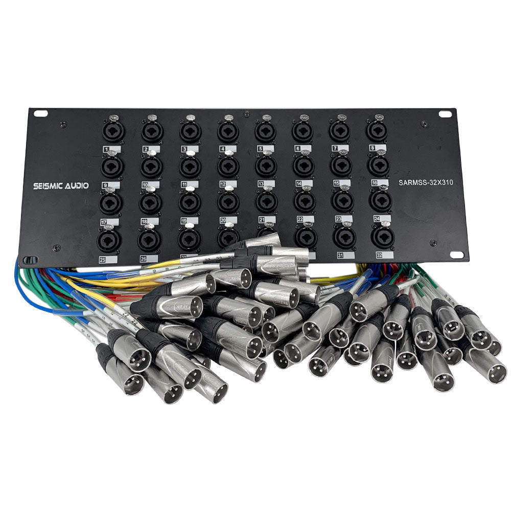 Rack Mountable 32 Channel XLR TRS Combo Send Splitter Snake with 3
