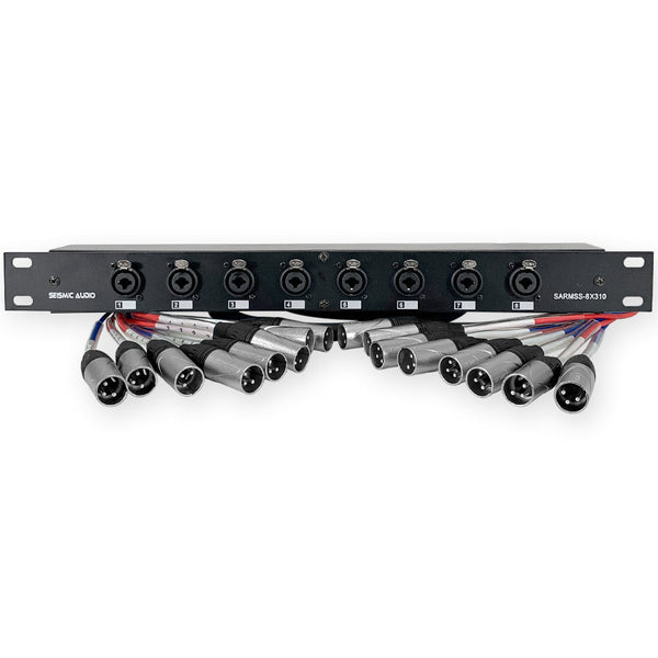 BUDDY BOND エックスザブラ 8 Channel Rack Mountable XLR TRS Combo Splitter Snake | 3 Foot and
