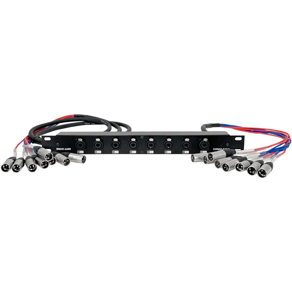 8 Channel Rack 8 Channel Rack Mountable XLR TRS Combo Splitter Snake | 3 Foot and 10 ...