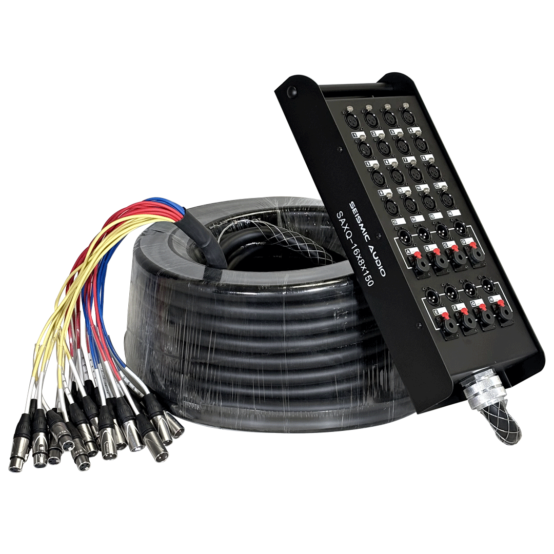 Snake Cable | 16 Channel Sends | 8 Returns | 150 Foot | XLR | TRS ...