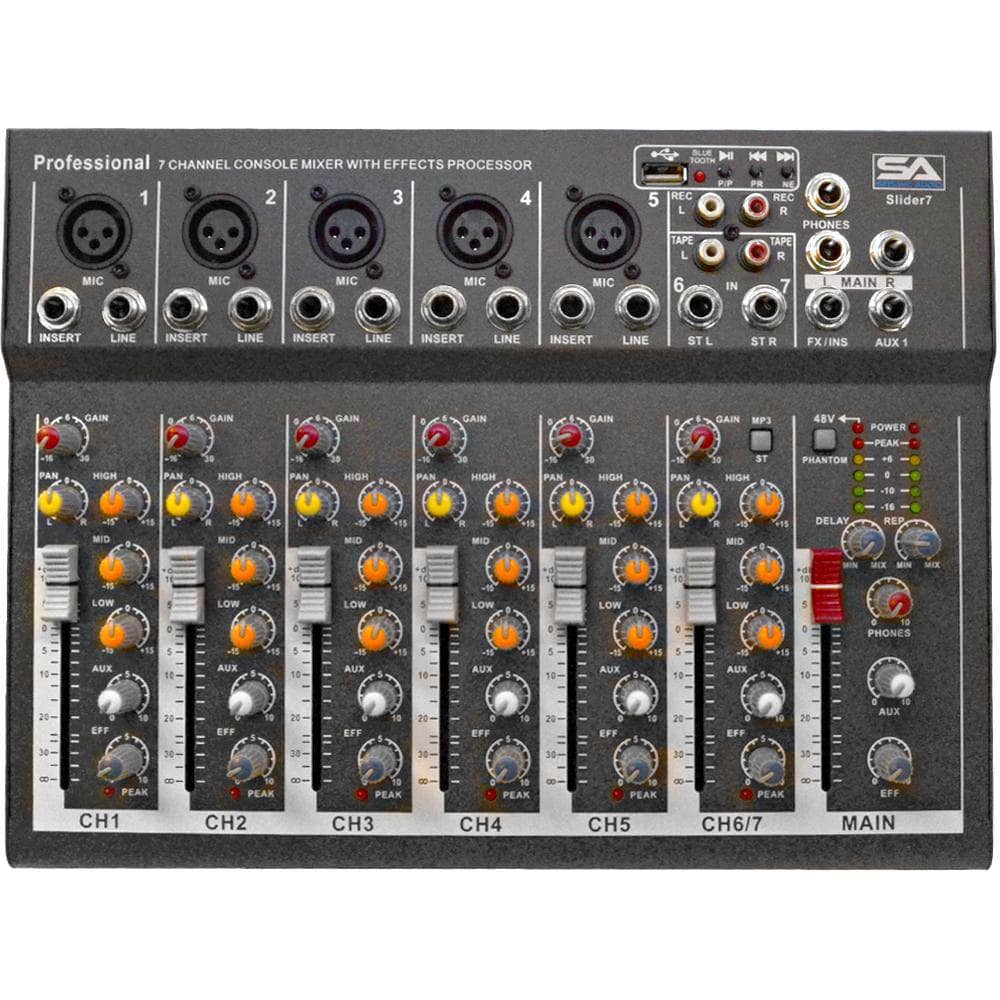 7 Channel Mixer Bluetooth Streaming | 7 Channel Mixer with USB ...