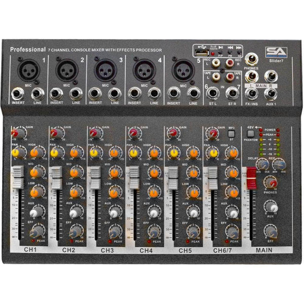 7 Channel Mixer Bluetooth Streaming | 7 Channel Mixer with USB