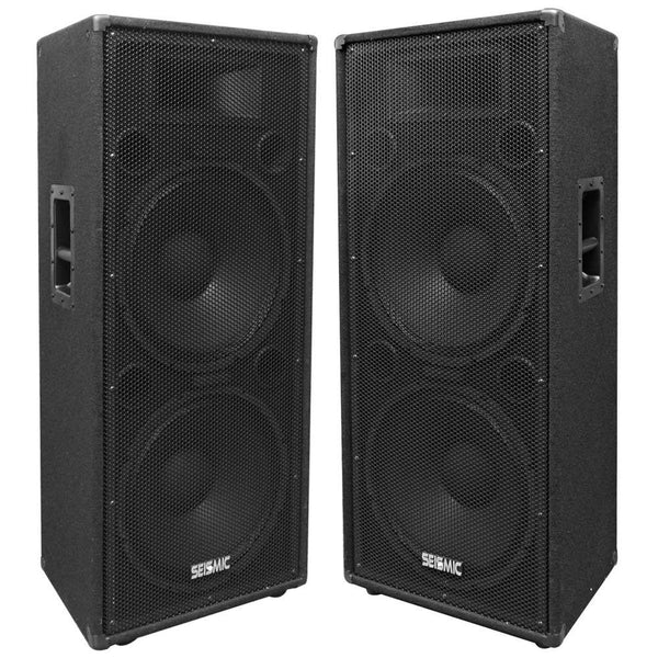 Pair of Premium Dual 15 Inch PA Speakers| Wheel Kits and Handles