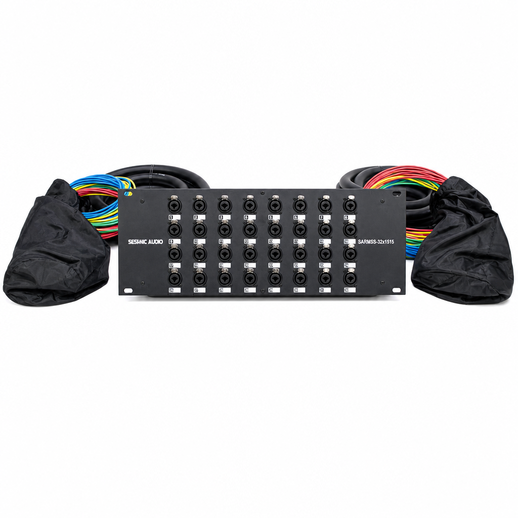 Rack Mountable 32 Channel XLR TRS Combo Send Splitter Snake with two 15 ...