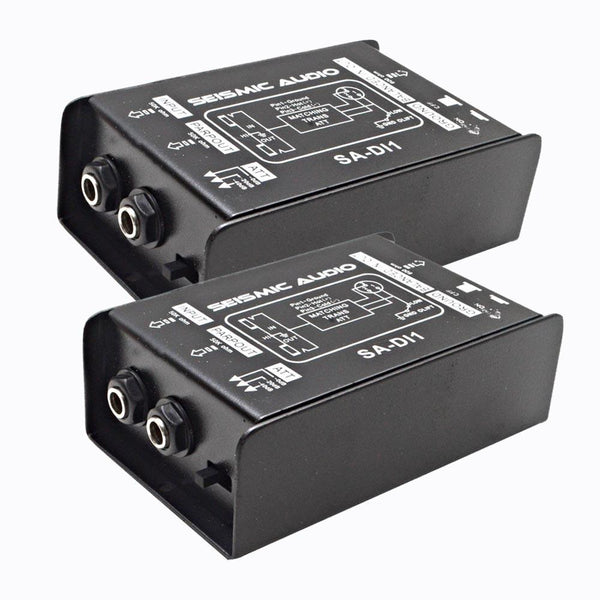 Pair of Passive Direct Box with Ground Lift and Attenuator Switch
