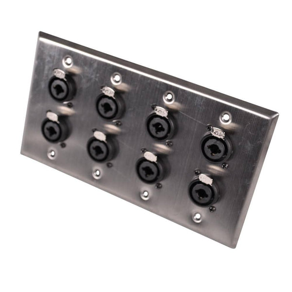 Seismic Audio Stainless Steel Wall Plate With One 4-Pole Speakon Connector (SA-PLATE27)