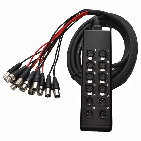 8 Channel XLR Low Profile Snake Cable with Stage Box | 4 Channel