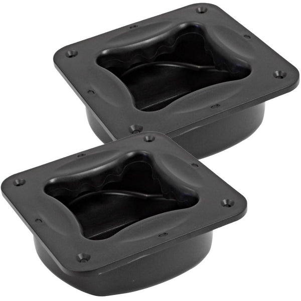 Plastic Pocket Handle | 4 Sided | 2 Pack | Black Finish | Heavy