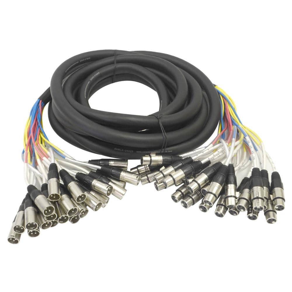 XLR Snake Cable | 24 Channel Snakes | Color Code Snake Cable | 25 Feet ...