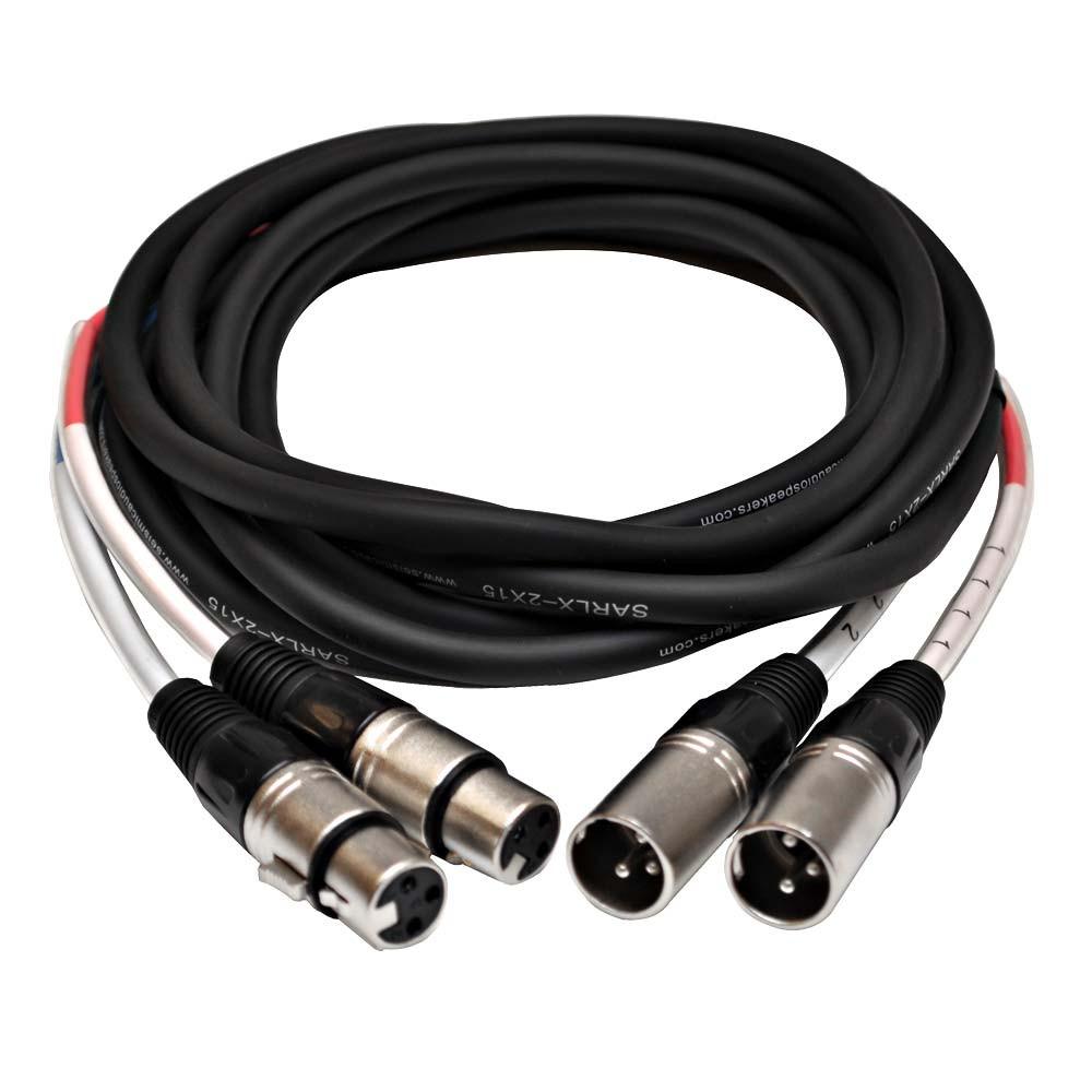 2 Channel XLR Colored Snake Cable | 15 Feet | Seismic Audio