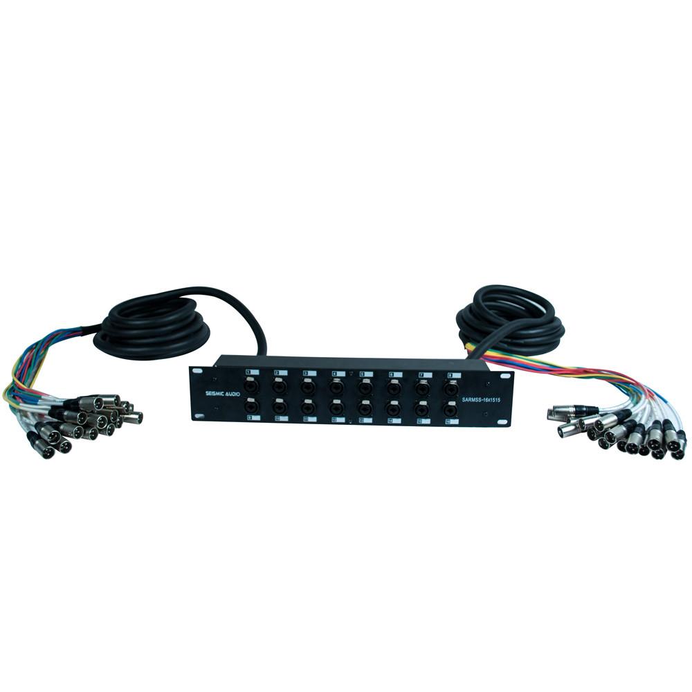 Rack Mountable 16 Channel XLR TRS Combo Send Splitter Snake with two 15 ...