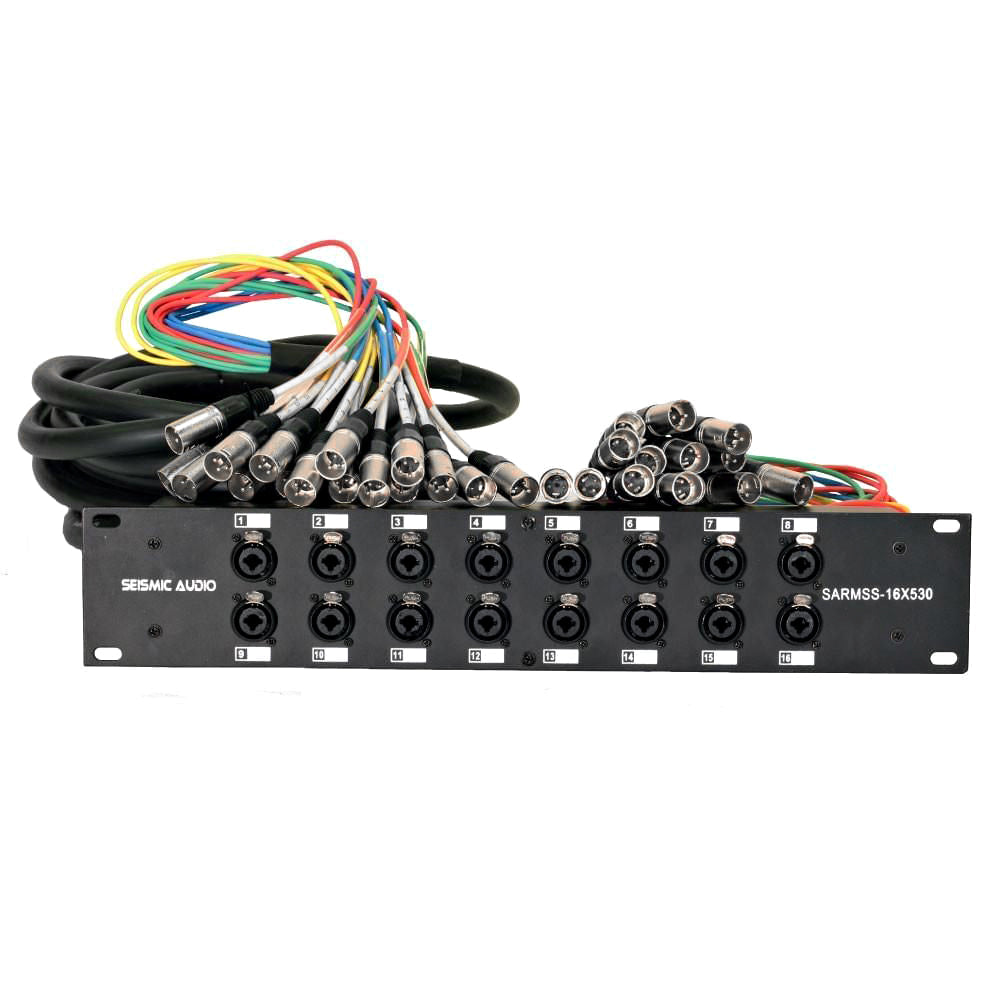 Rack Mountable 16 Channel XLR TRS Combo Send Splitter Snake with a 15 ...