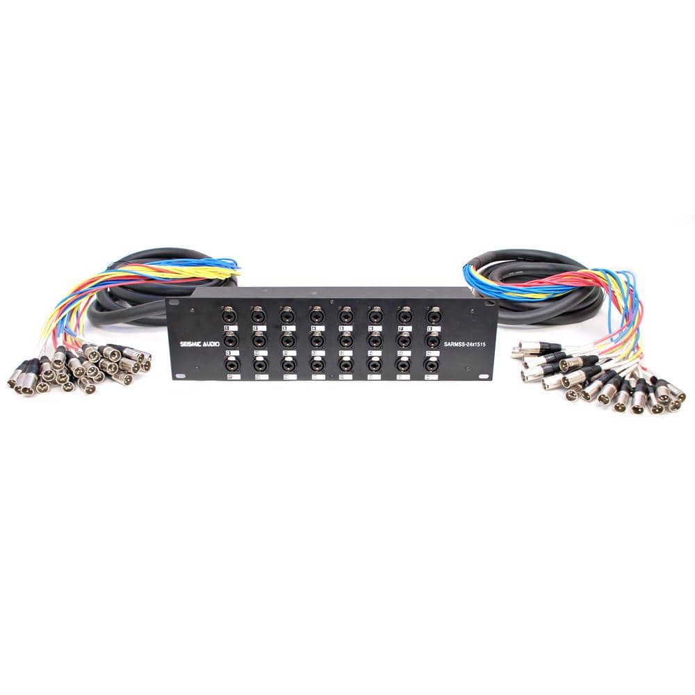 Rack Mountable 24 Channel XLR TRS Combo Send Splitter Snake with