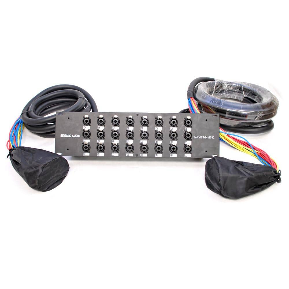 Rack Mountable 24 Channel XLR TRS Combo Send Splitter Snake with a 15 ...