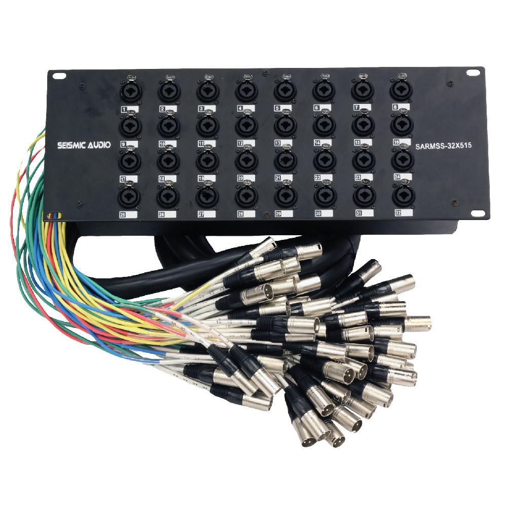 32 Channel Rack 32 Channel Rack Mountable XLR TRS Combo Send Splitter Snake with a 5 ...