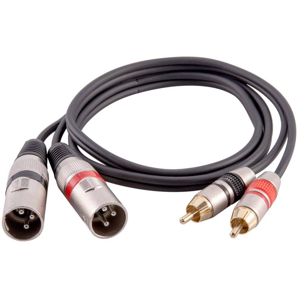 3 Foot Dual XLR Male to Dual RCA Male Patch Cable | Seismic Audio
