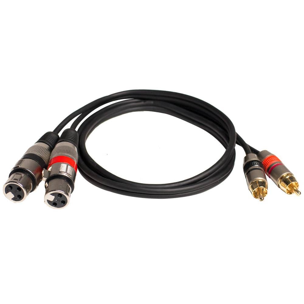 3 Foot Dual XLR Female to Dual RCA Male Patch Cable | Seismic Audio