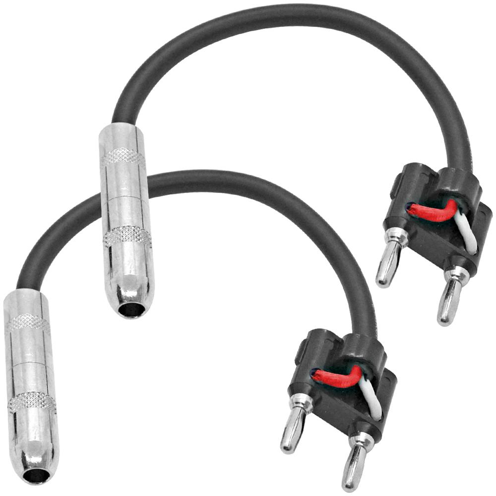 6 Inch 1/4 Inch to Banana Plug Adapter Cables | 1/4 Inch TS