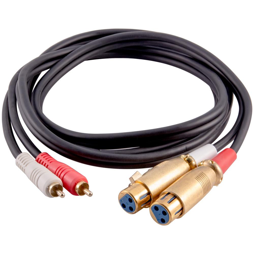 Dual 5ft. Professional Audio Link Cable XLR Female to RCA Male 