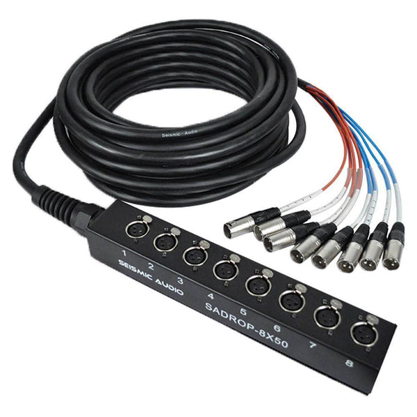 8 Channel Drop Snake Cable - 50 Foot | Seismic Audio