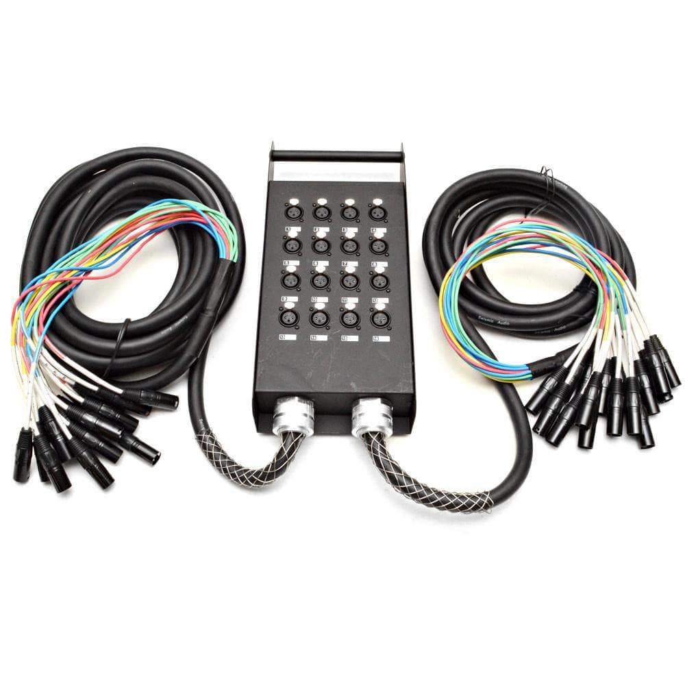 16 Channel XLR Send Splitter Snake with 15' and 30' fantail trunks