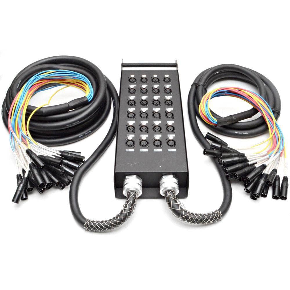 24 Channel XLR Send Splitter Snake with 15' and 30' fantail trunks